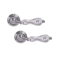 Ручки на розеті FIMET Flora 147P (269) F04 хром/фарфор з сріблом